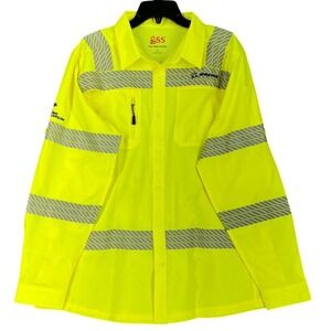 Boeing Safety Work Shirt Women‎ L Utility Industrial Reflective Uniform Workwear